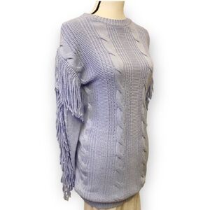 Cable Knit NWT Fringe Long Sweater New York & Co. Blue Womens Size XS New